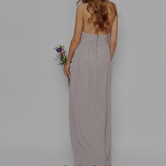 TFNC Wedding Halter Chiffon Maxi Dress In Microchip UK Size 6 US Size 2 - Picture 5 of 15